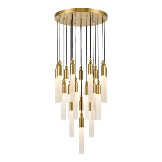 Zeev Lighting 19-Light 25" Cylindrical Glass Multi Pendant