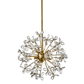 Zeev Lighting 12-Light Floral Crystal Pedal Sputnik Aged Brass Pendant Light