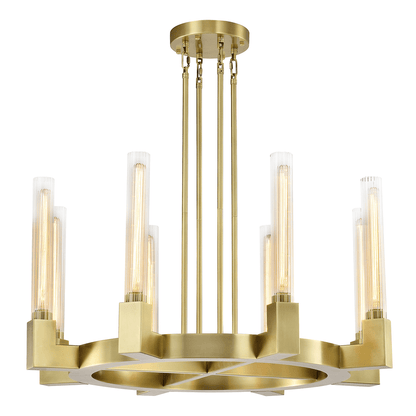 Zeev Lighting 8-Light 32" Wheel Styled Glass Chandelier