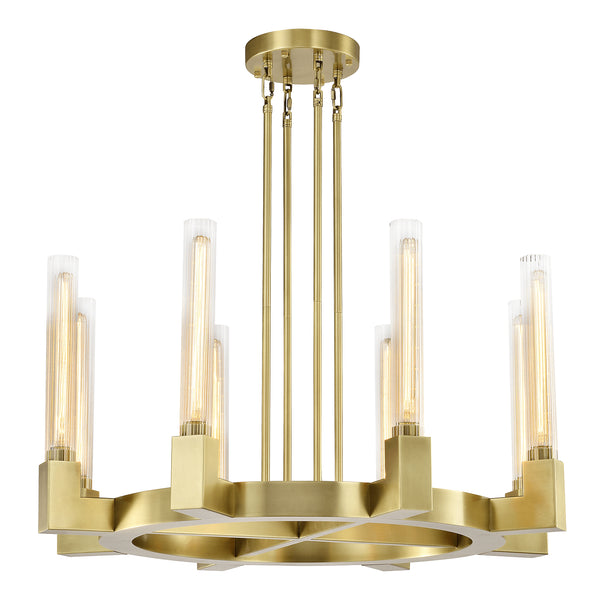 Zeev Lighting 8-Light 32 Wheel Styled Glass Chandelier