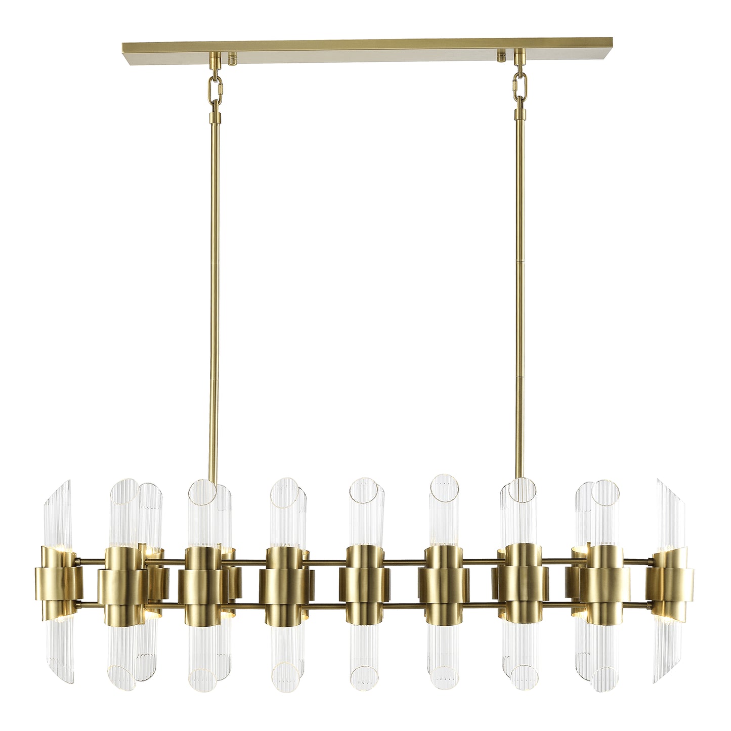 Zeev Lighting 32 Duo Light 48" Linear Glass Chandelier