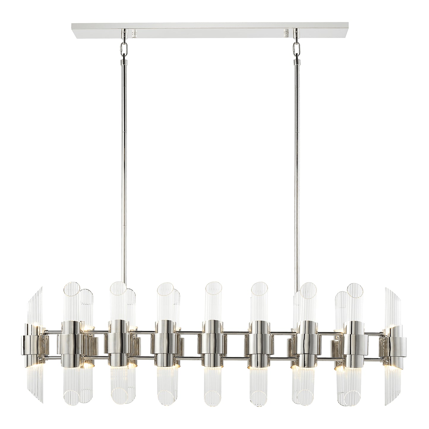 Zeev Lighting 32 Duo Light 48" Linear Glass Chandelier