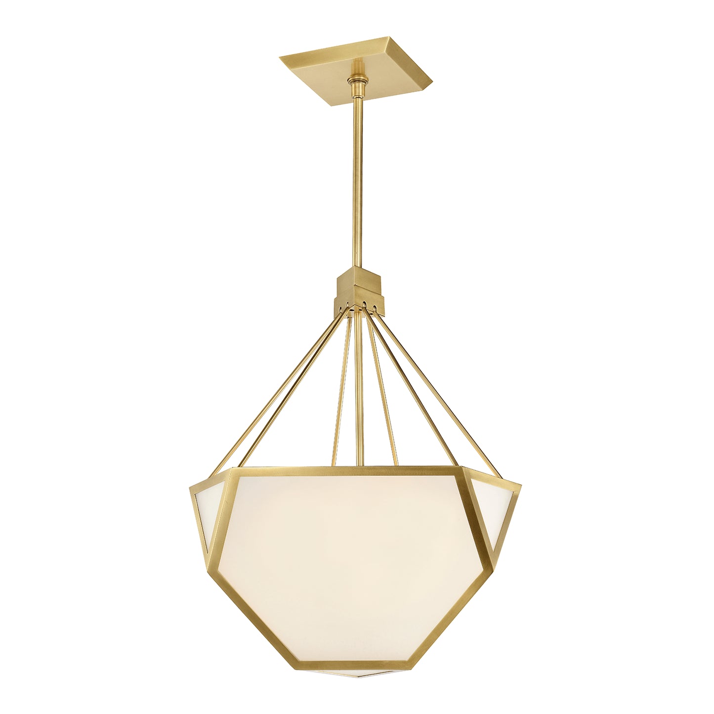 Zeev Lighting 3-Light 21" Architectural Glass Aged Brass Chandelier