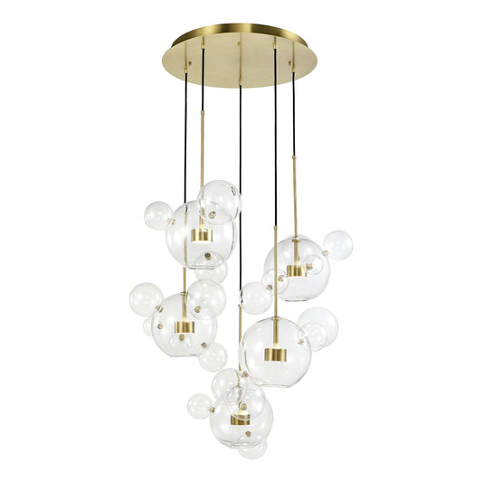 Zeev Lighting 10-Light LED 44" Round Glass Multi-Pendant