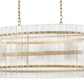 Zeev Lighting 16-Light Fluted Glass Panel Aged Brass Oval Dining Chandelier