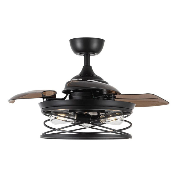 Parrot Uncle 36 Petra Industrial Downrod Mount Ceiling Fan with Lighting and Remote Control