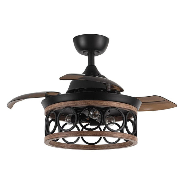 Parrot Uncle 36 Mirelle Farmhouse Downrod Mount Ceiling Fan with Lighting and Wall Control