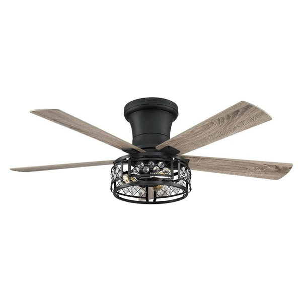 Parrot Uncle 52 Divisadero Farmhouse Flush Mount Reversible Ceiling Fan with Lighting and Remote Control