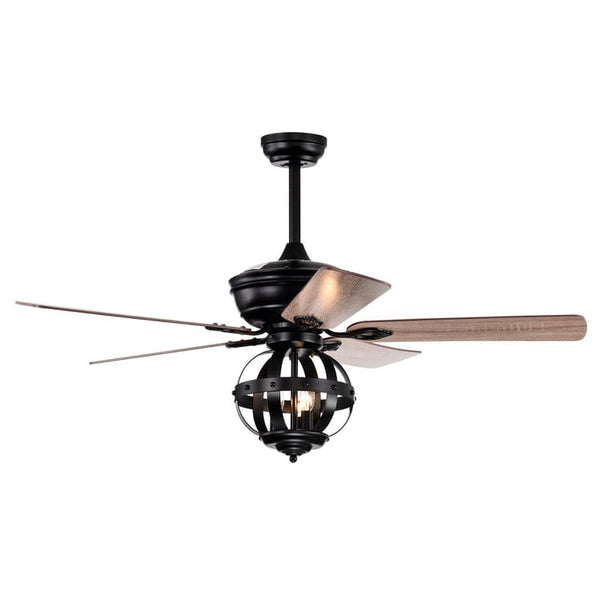 Parrot Uncle 52 Wilburton Industrial Downrod Mount Reversible Ceiling Fan with Lighting and Remote Control