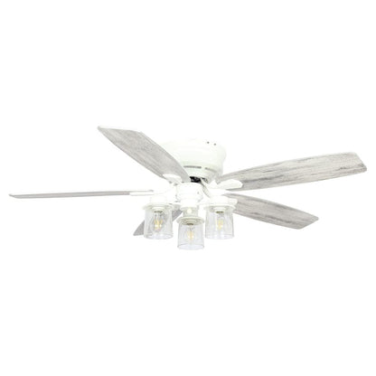 Parrot Uncle 52" Modern Flush Mount Reversible Ceiling Fan with Lighting and Remote Control