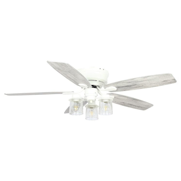 Parrot Uncle 52 Modern Flush Mount Reversible Ceiling Fan with Lighting and Remote Control