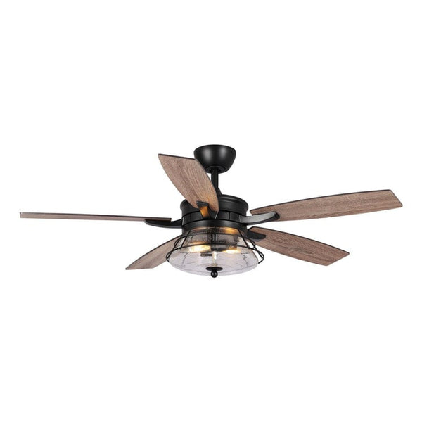 Parrot Uncle 52 Antone Industrial Downrod Mount Reversible Ceiling Fan with Lighting and Remote Control