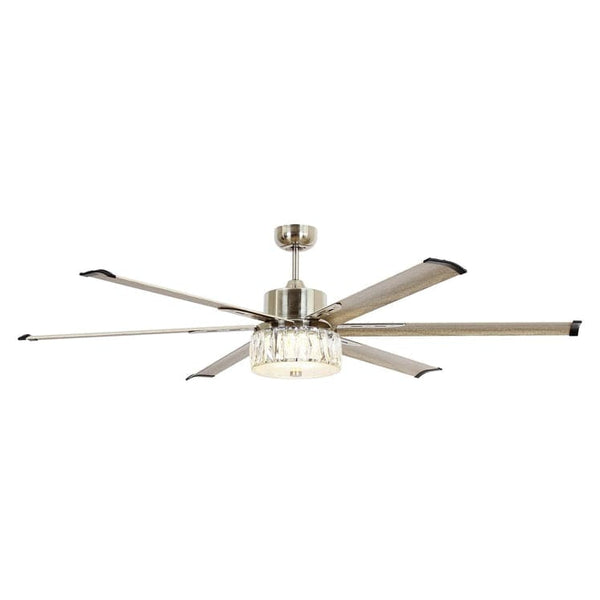 Parrot Uncle 65 Modern Brushed Nickel DC Motor Downrod Mount Reversible Ceiling Fan with Lighting and Remote Control