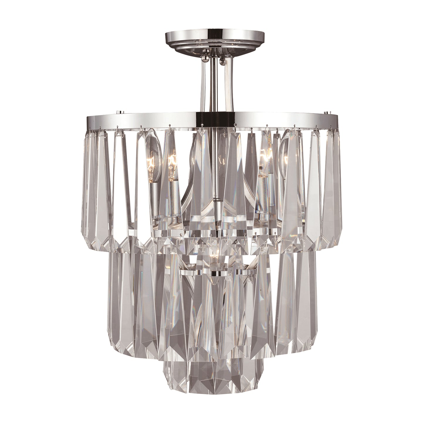 Zeev Lighting 4-Light 14" Crystal Semi Flush Mount