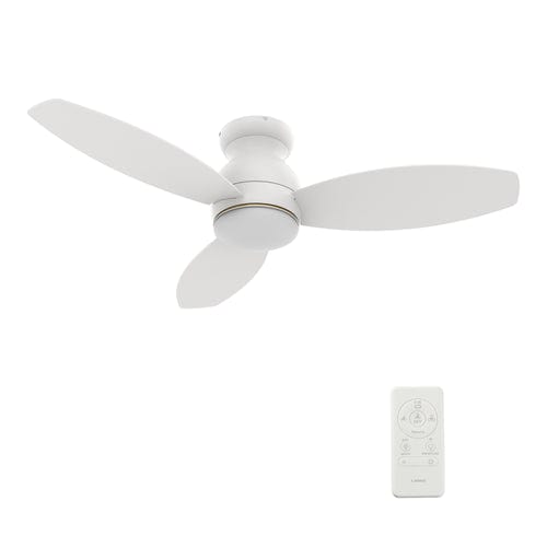 Carro USA Trento 44 inch 3-Blade Flush Mount Smart Ceiling Fan with LED Light Kit & Remote