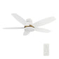 Carro USA Granville 48 inch 5-Blade Flush Mount Smart Ceiling Fan with LED Light Kit & Remote