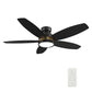 Carro USA Granville 48 inch 5-Blade Flush Mount Smart Ceiling Fan with LED Light Kit & Remote