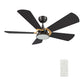 Carro USA Savili 52 inch 5-Blade Smart Ceiling Fan with LED Light Kit & Remote Control