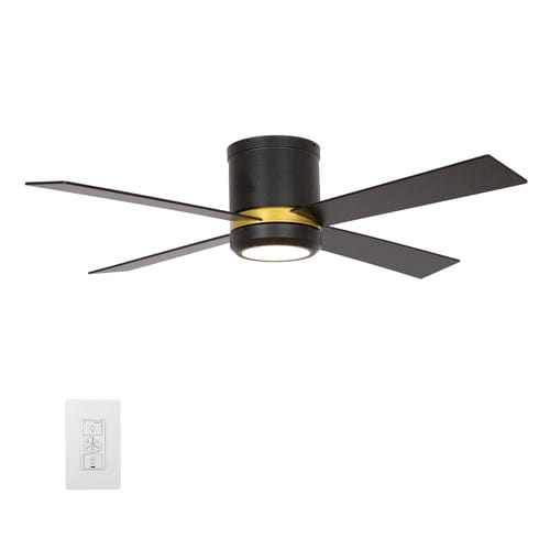 Carro USA Arlington 52 inch 4-Blade Flush Mount Smart Ceiling Fan with LED Light Kit & Wall Switch