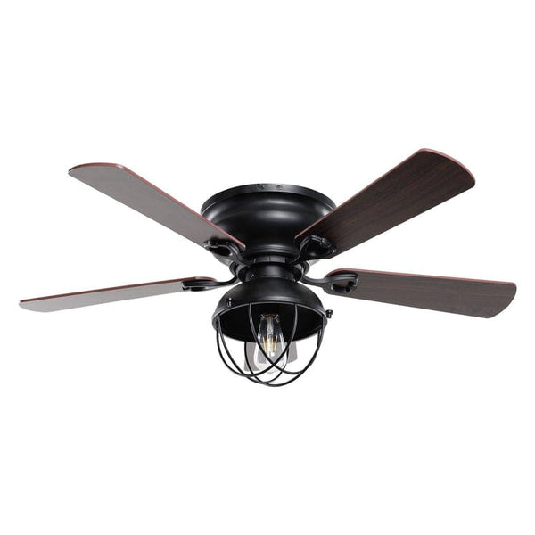 Parrot Uncle 42 Traditional Flush Mount Reversible Ceiling Fan with Lighting and Remote Control