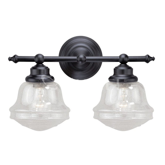 Huntley 2 Light Vanity Clear Glass Oil Rubbed Bronze