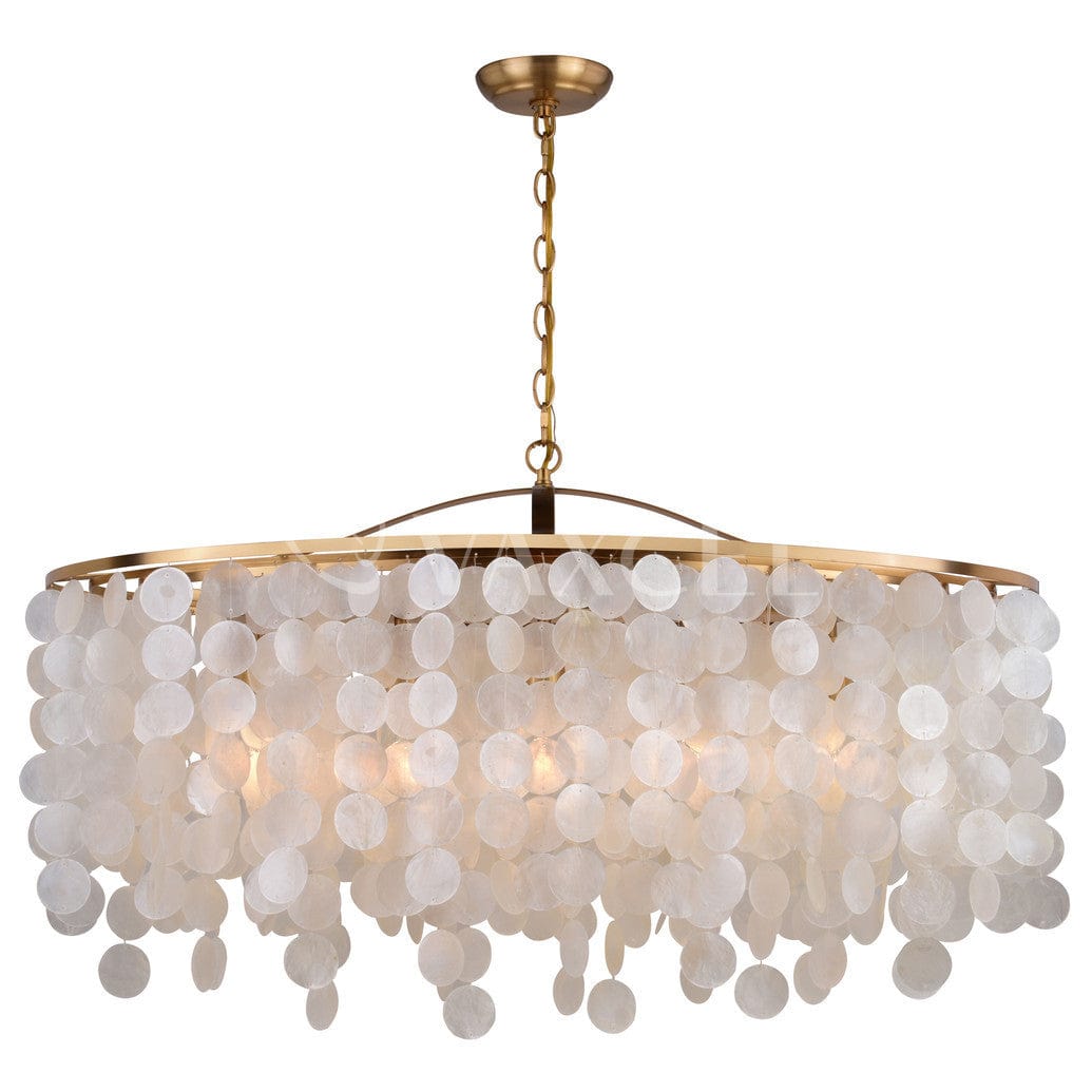 Elsa Capiz Shell 35.75-in. 5 Light Linear Chandelier