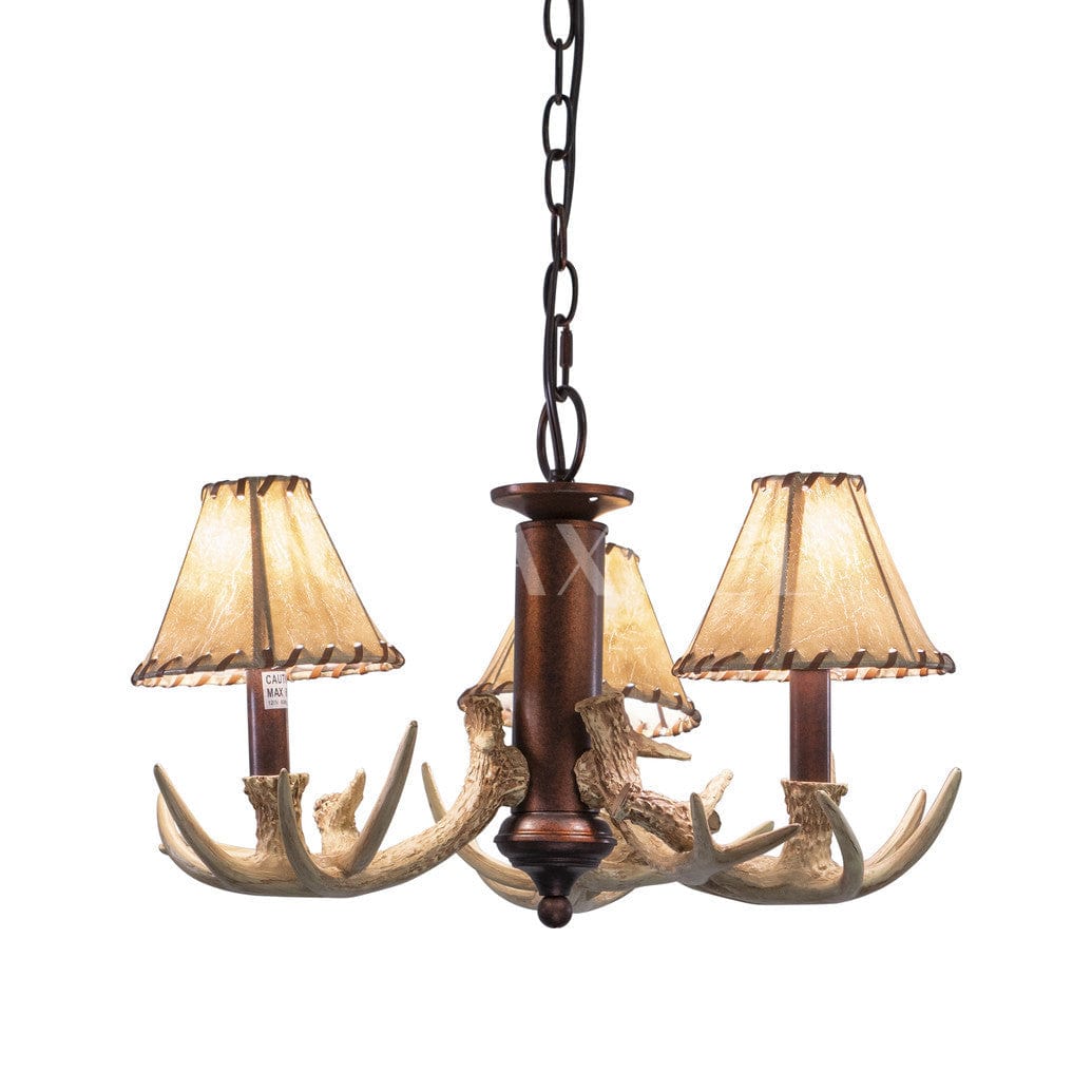 Lodge 3 Light LED Antler Fan Kit or Chandelier (Dual Mount)