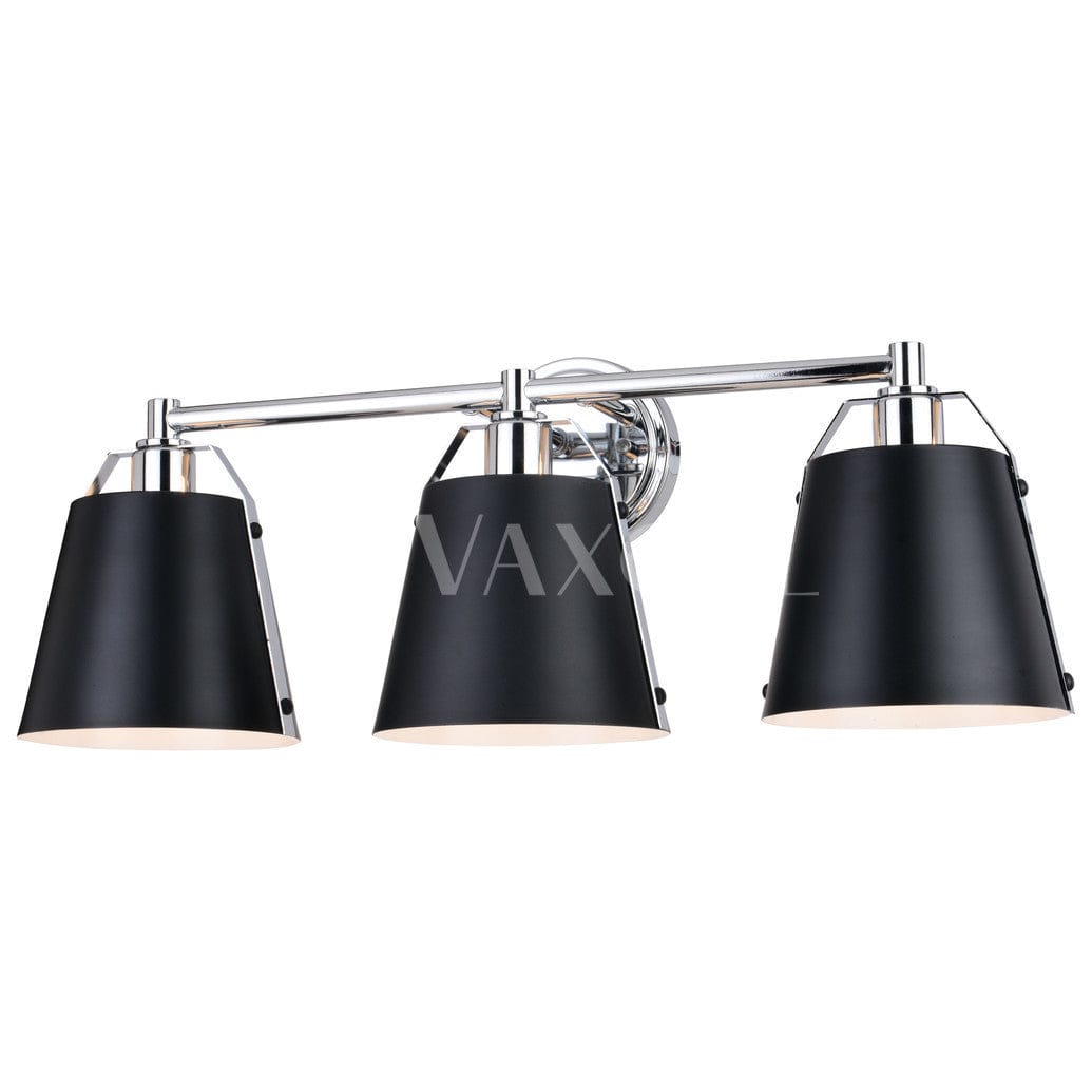 Barrington 24.25-in. 3 Light Vanity Matte Black and Chrome