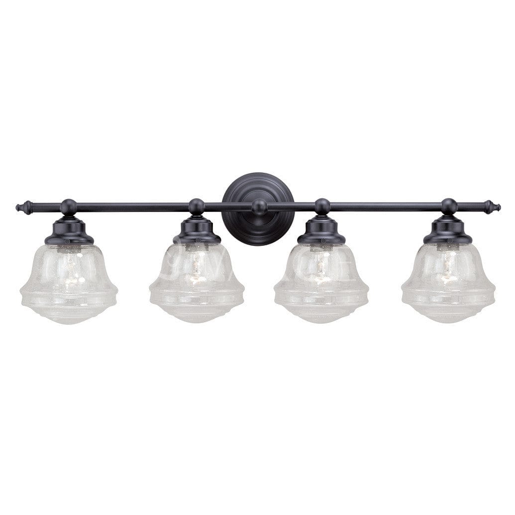 Huntley 4 Light Vanity Clear Glass Oil Rubbed Bronze