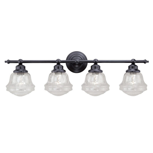 Huntley 4 Light Vanity Clear Glass Oil Rubbed Bronze
