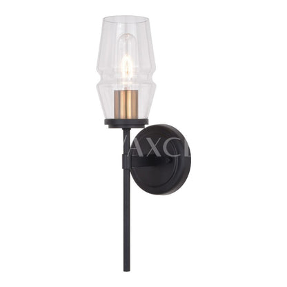 Warren 1 Light Wall Light Matte Black and Brushed Brass