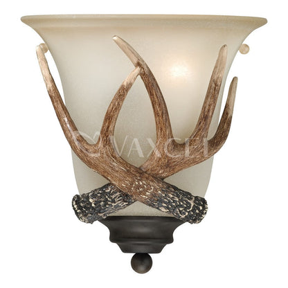 Yoho 9-in Antler Wall Light Black Walnut