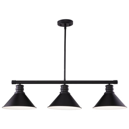 Akron 35.75-in. 3 Light Linear Chandelier Oil Rubbed Bronze and Matte White