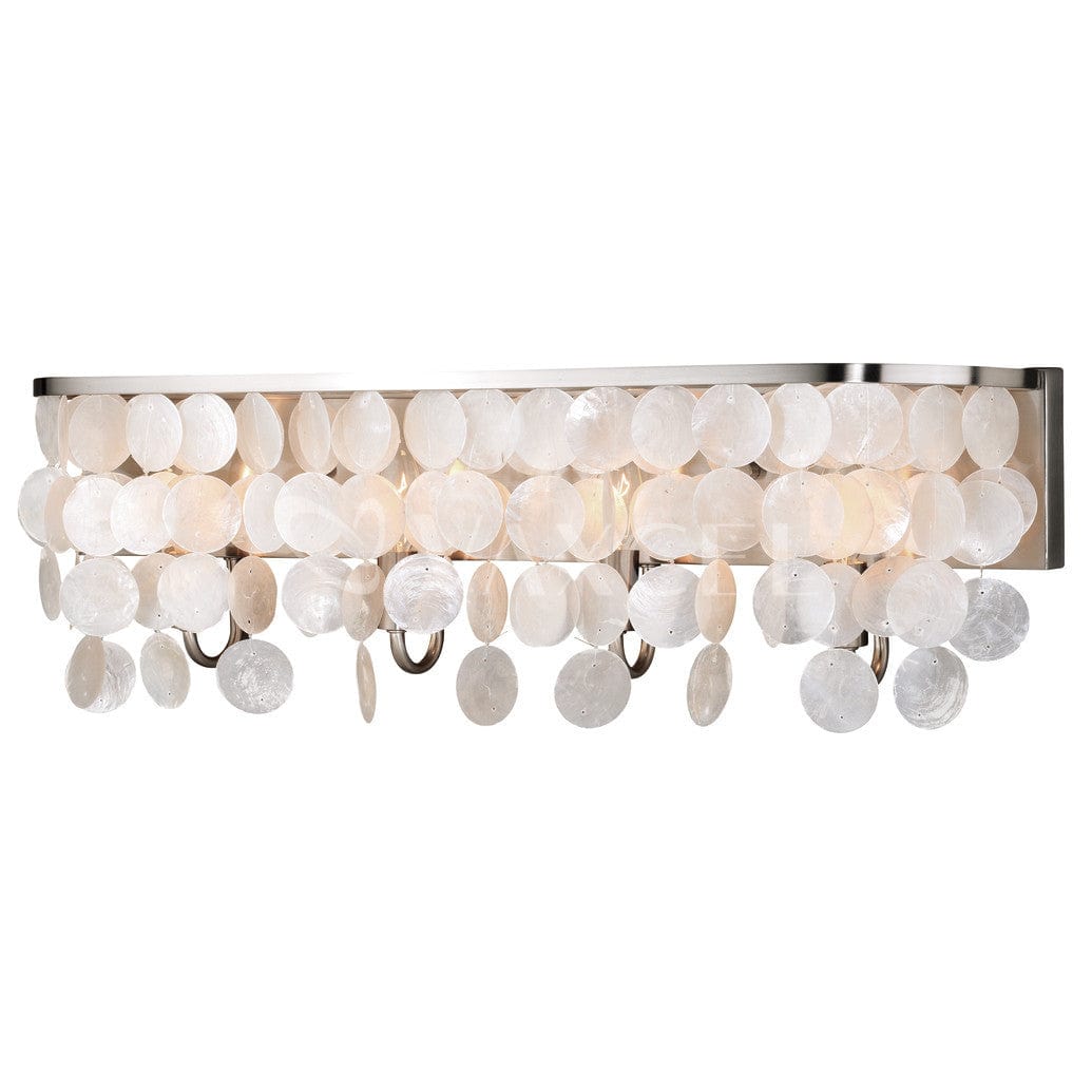 Elsa Capiz Shell 4 Light Vanity Satin Nickel