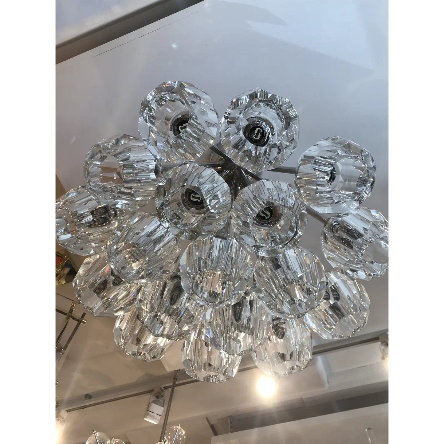 Zeev Lighting 18-Lighting 24" Clustered Crystal Semi-Flush Mount